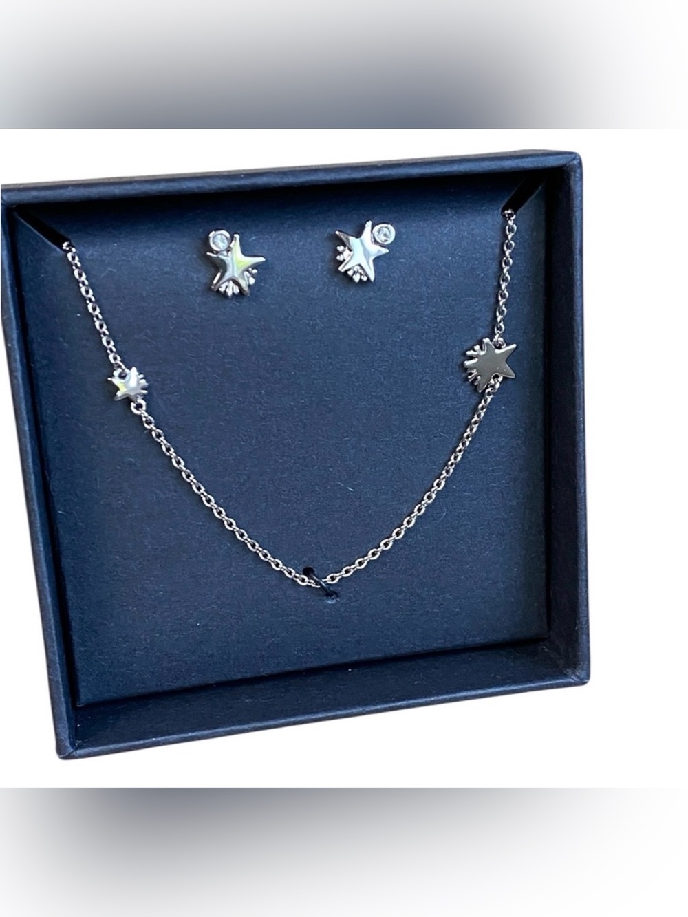 Coach NWT Shooting Star Jewelry Gift Set – Silver Necklace & Earrings